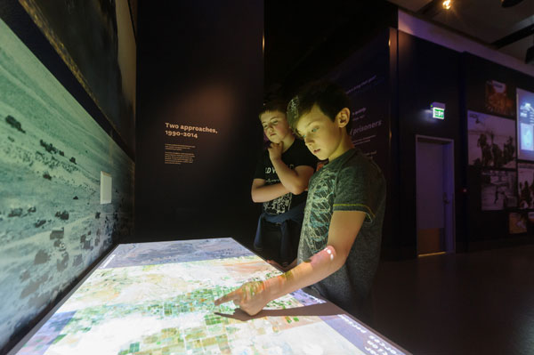  The National Army museum has reopened following major work. Images show visitors enjoying displays and interactives in the new galleries. This interactive allows visitors to make tactical battle decisions