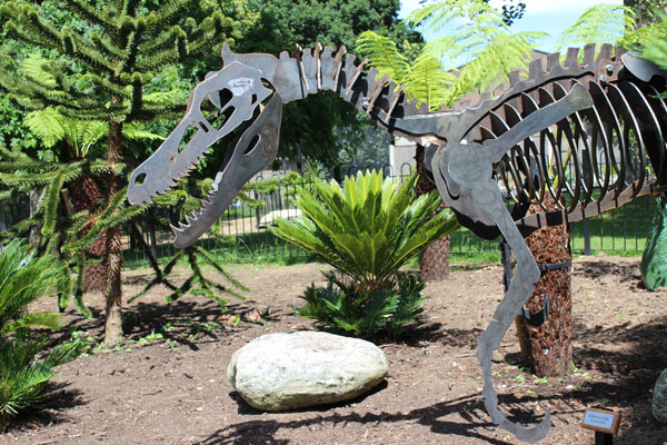  The new prehistoric garden at the Horniman Museum, complete with velociraptor. Courtesy of the Horniman museum.