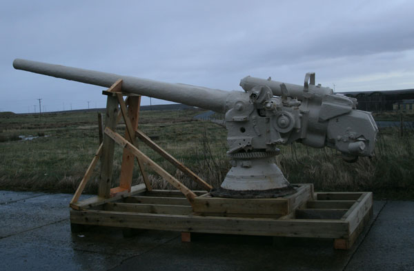 Orkney Islands Council is lending two FWW guns, including this large deck gun from a German B98 destroyer to the National Museum of the Royal Navy as part of commemorations of the Battle of Jutland.  The gun is usually on display at Scapa Flow Visitor Centre and Museum at Lyness.  Image courtesy of Orkney Islands Council. NMRN is among the military museums to receive support from LIBOR fines announced in the CSR.