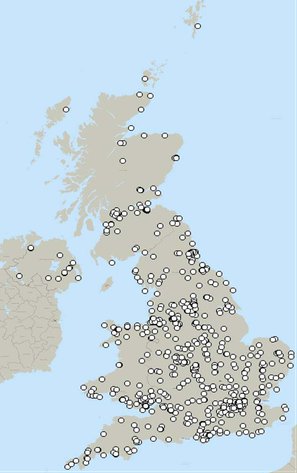 Map of 2008-09 national-regional museum partnerships