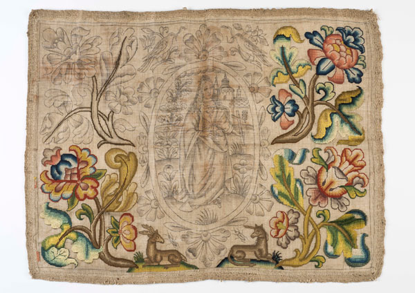 Needlework panel reputedly saved from the Great Fire of London, courtesy of the Museum of London.  The museum's exhibition and programme to mark 350 years since the conflagration begins in September.