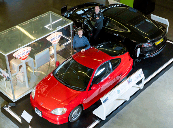 cars in new display at glasgow riverside