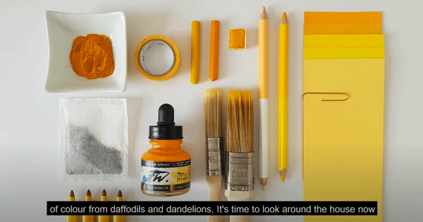 yellow art objects