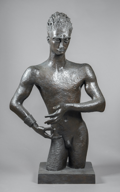 steel statue of man