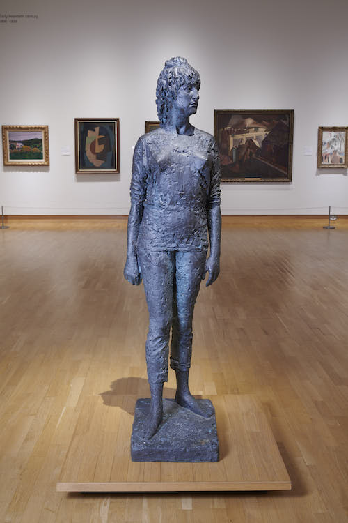 blue statue of elisabeth frink