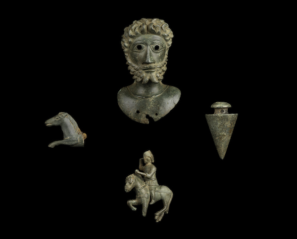 four bronze roman objects