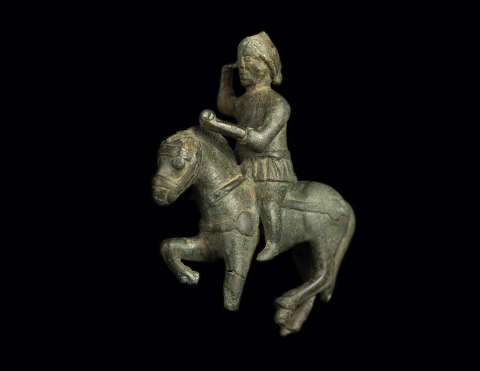 horse and rider bronze figure