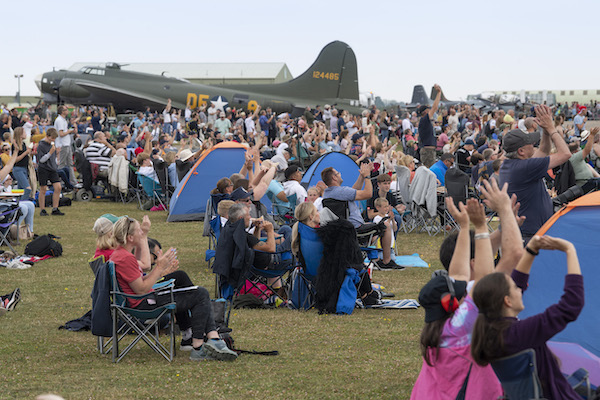 packed crowds at airfield